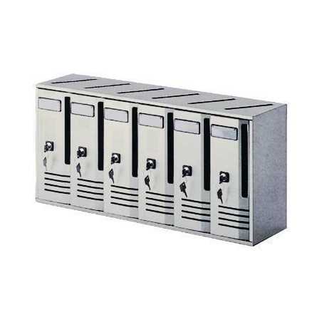 Boîtes aux lettres alubox silver alu avec 6 6-Box 62X17,5X30