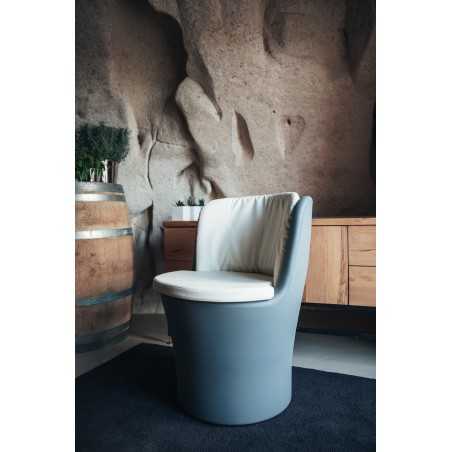 Cuscino in pelle bianco per poltrona COMFY MOON accessorio seduta design - Monacis