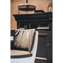 Cuscino in pelle grigio per...