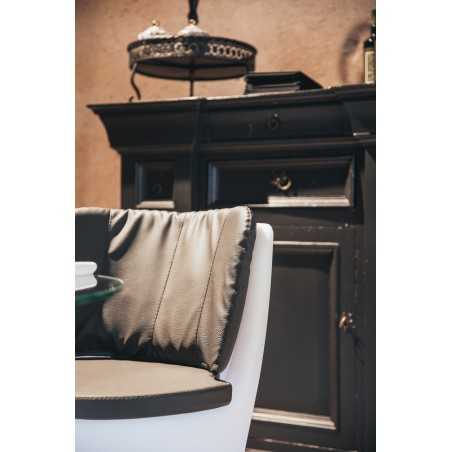 Cuscino in pelle grigio per poltrona COMFY MOON accessorio seduta design - Monacis