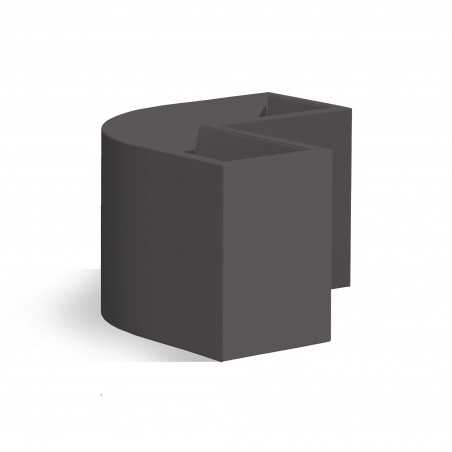 Anthracite Flowerpot Angular Planter in Monacis Polymer - Cm 160X35X50 H