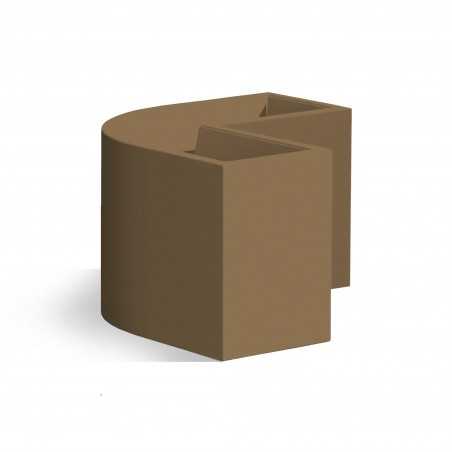 Vaso Fioriera angolare moderna di design 160x35 H50 in polimero bronzo resistente per interno ed esterno - Made in Italy - Monacis