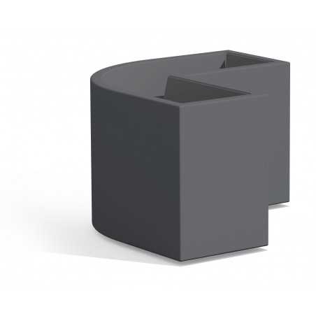 Angular Gray Flowerpot Planter in Monacis Polymer - Cm 160X35X50 H