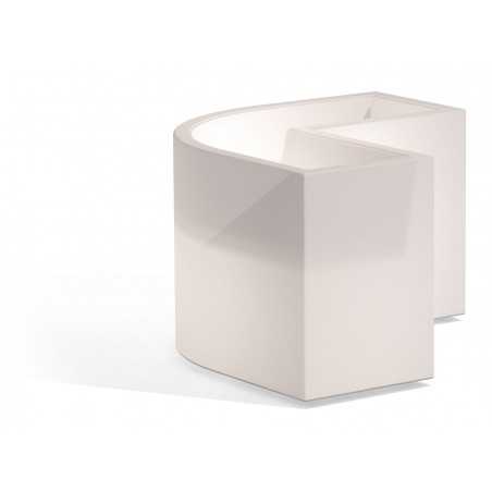 Vaso Fioriera luminosa angolare moderna di design 160x35 H50 in polimero resistente con LED multicolor con bateria per interno ed esterno - Made in Italy - Monacis