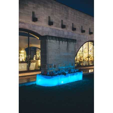 Corner Flowerpot Light Blue in Monacis Polymer - Cm 160X35X50 H