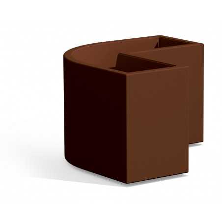 Angular Brown Flowerpot Planter in Monacis Polymer - Cm 160X35X50 H