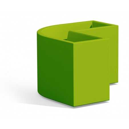 Angular Green Flowerpot Planter in Monacis Polymer - Cm 160X35X50 H