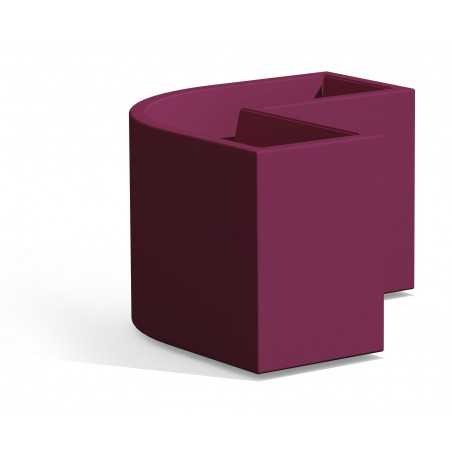 Vaso Fioriera angolare moderna di design 160x35 H50 in polimero viola resistente per interno ed esterno - Made in Italy - Monacis