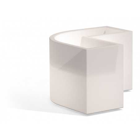 Vaso Fioriera luminosa moderna di design 80x35 H50 in polimero resistente con LED multicolor con bateria e solare per interno ed esterno - Made in Italy - Monacis