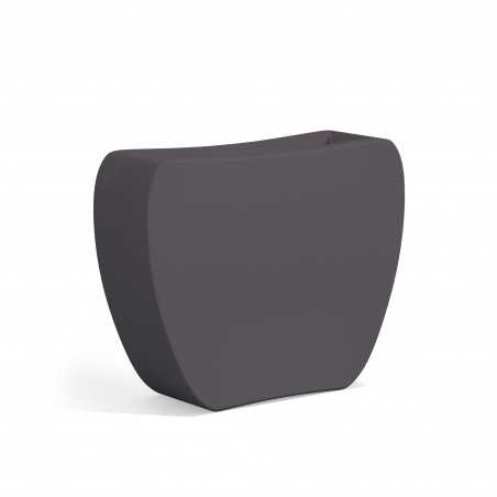 Heart Anthracite planter in Monacis polymer - Cm 100X30X80 H