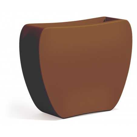 Vaso Fioriera moderna di design 100x31 H80 in polimero marrone resistente per interno ed esterno - Made in Italy - Monacis