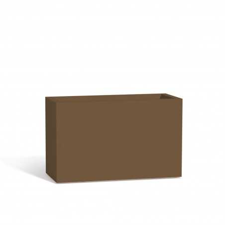 Vaso Fioriera moderna di design 80x35 H50 in polimero bronzo resistente per interno ed esterno - Made in Italy - Monacis