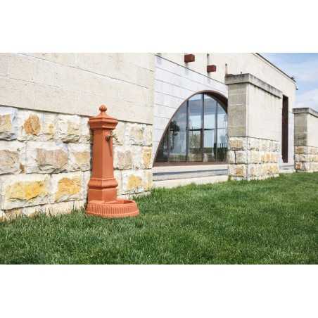Fontana da giardino decorativa classica tradizionale H120 in polimero resistente terracotta per arredo outdoor - Made in Italy - Monacis