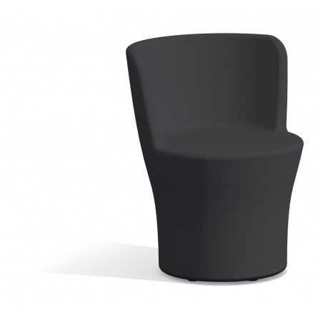 Comfy Moon Anthracite Armchair in Monacis Polymer - Ø60 Cm - 80 H