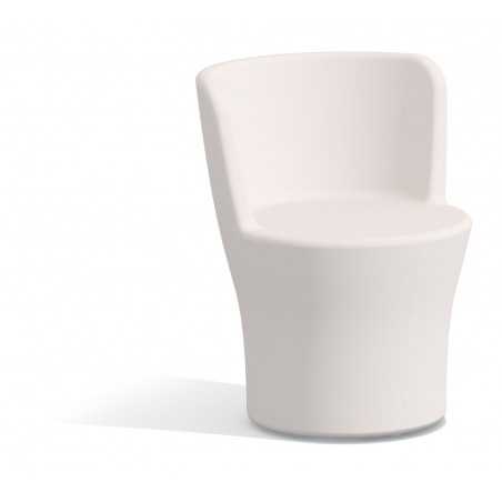Poltrona moderna arredo design Ø60 H80 in polimero bianco per interno ed esterno - Made in Italy - Monacis