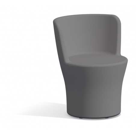 Poltrona moderna arredo design Ø60 H80 in polimero grigio per interno ed esterno - Made in Italy - Monacis