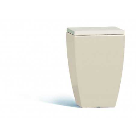 Pouf moderno arredo design 33x33 H55 in polimero bianco con cuscino per interno ed esterno - Made in Italy - Monacis