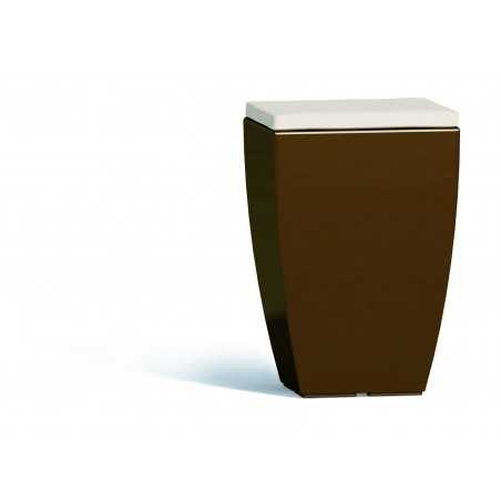 Comfy Fine Brown Pouf in Monacis Polymer - Cm 33X33X55 H