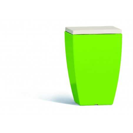 Pouf moderno arredo design 33x33 H55 in polimero verde con cuscino per interno ed esterno - Made in Italy - Monacis
