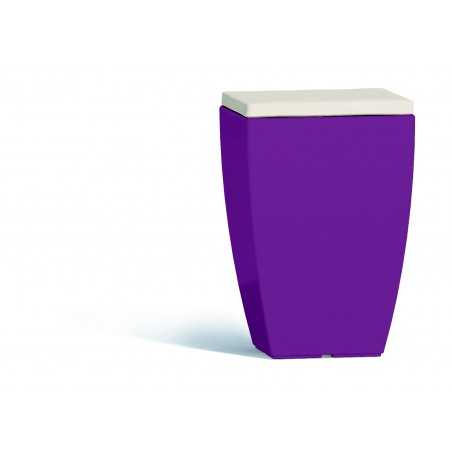 Pouf moderno arredo design 33x33 H55 in polimero viola con cuscino per interno ed esterno - Made in Italy - Monacis