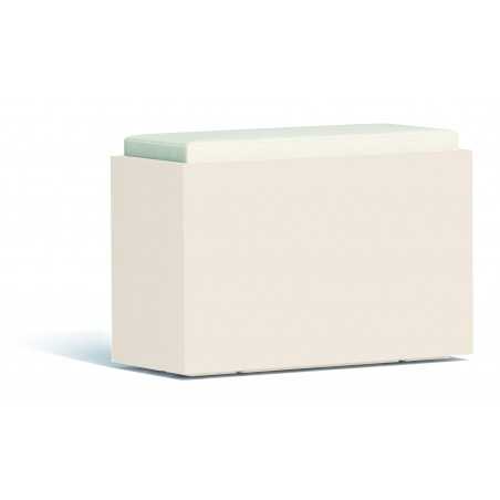 Pouf Blanc Spacieux et Confortable en Monacis Polymer - Cm 35X80X55 H