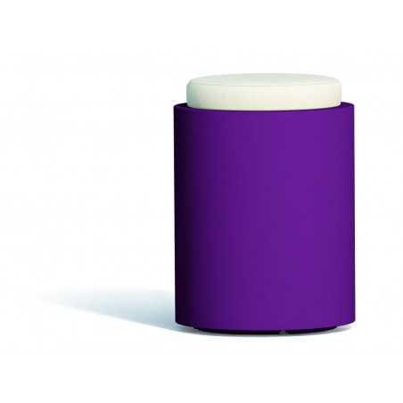 Purple Comfy Round Pouf in Monacis Polymer - Ø 40 Cm - 54 H