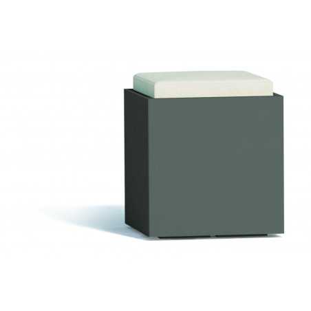 Comfy Square Pouf Light Gray in Monacis Polymer - Cm 40X40X47,5 H