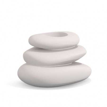 White Eden Vase in Monacis Polymer - Cm 75X62X47 H