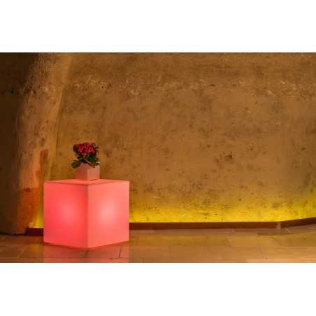 Lumière Rouge Vif Youcube en Polymère Monacis - Cm 40X40X40 H