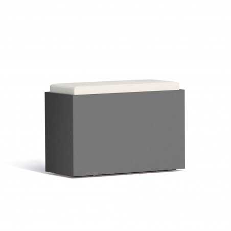 Comfy Roomy Gray Pouf in Monacis Polymer - Cm 35X80X55 H