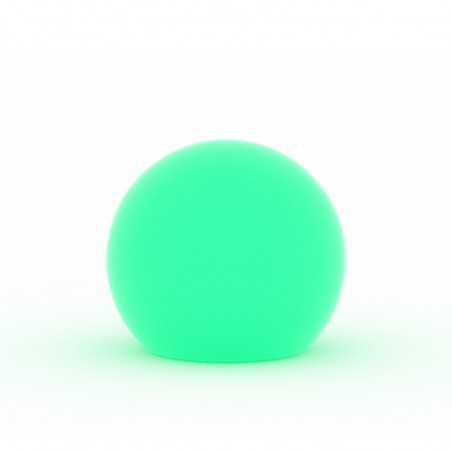Lampada sfera di design Ø50 in polimero luce verde per interno ed esterno - Made in Italy - Monacis