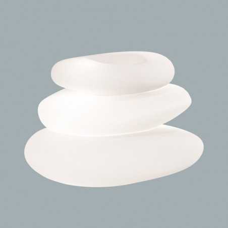 Lanterna pietre decorative luminose d’arredo di design 75x62 H47 in polimero LED multicolor con bateria e solare resistente per interno ed esterno - Made in Italy - Monacis