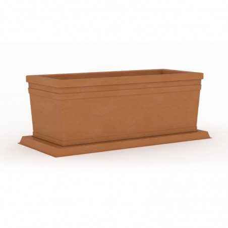 Vaso Fioriera decorativo classico tradizionale 100x47 H38 in polimero resistente terracotta per piante per giardini e terrazze - Made in Italy - Monacis