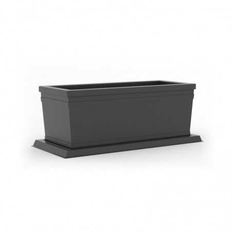 Smooth Planter Cm 80 Anthracite in Monacis Polymer - 80X40X34 H