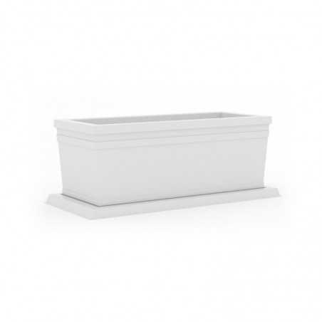 Smooth Planter Cm 80 White in Monacis Polymer - 80X40X34 H