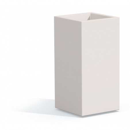 Cube Top White Polymer Vase Monacis - Cm 40X40X80 H