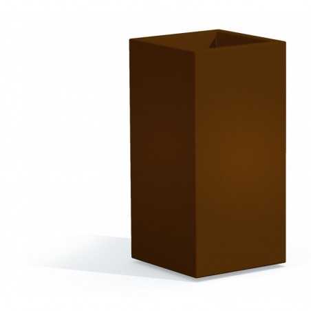 Cube Top Bronze Vase in Monacis Polymer - Cm 40X40X80 H