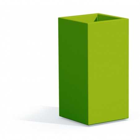 Cube Top Green Vase in Monacis Polymer - Cm 40X40X80 H