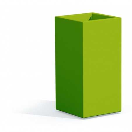 Vaso alto moderno di design 40x40 H80 in polimero verde resistente per interno ed esterno - Made in Italy - Monacis