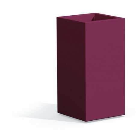 Purple Cube Top Vase in Monacis Polymer - Cm 40X40X80 H