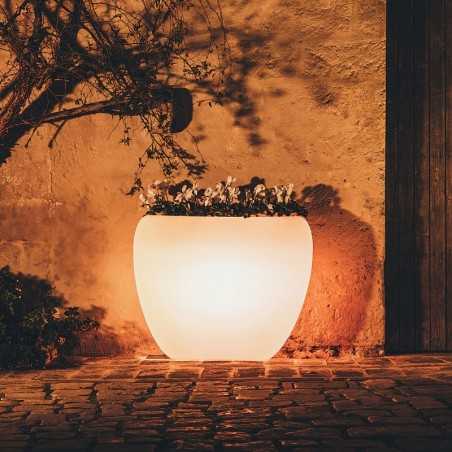 Heart Bright White Light Vase in Monacis Polymer - 100X30X80 H