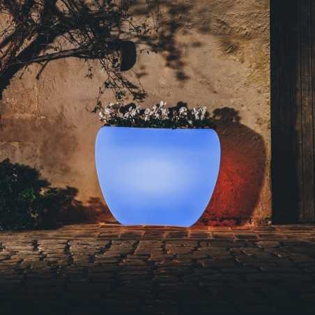 Heart Bright Blue Light Vase in Monacis Polymer - 100X30X80 H