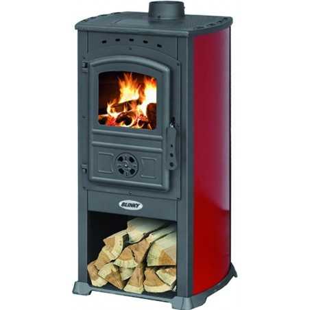 Steel Stove Zar Red Glass Door