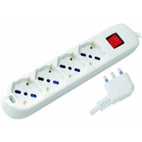 Power strip 4 sockets Vigor Schuko/Bipasso Int. White 16A