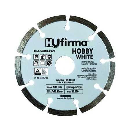 Diamond blade with Hu-Firma Hobby White Sectors Dia.Mm.115