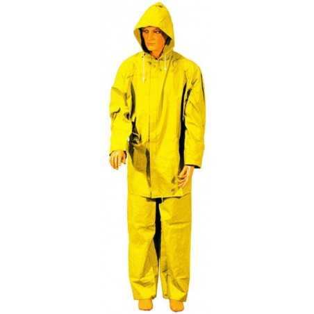 Veste/Pantalon Imperméable 100% Pvc Jaune Taille L