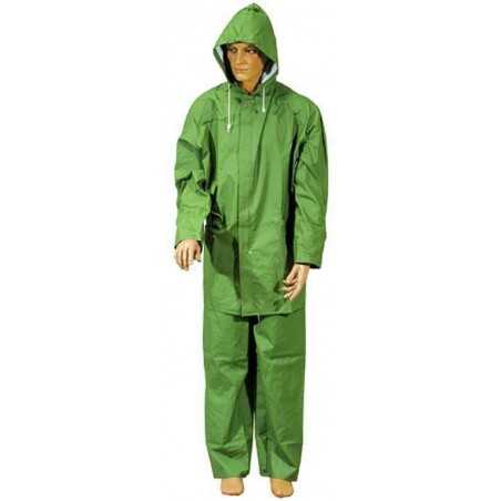 Waterproof Jacket/Trousers Pvc Canvas Green Size Xxl