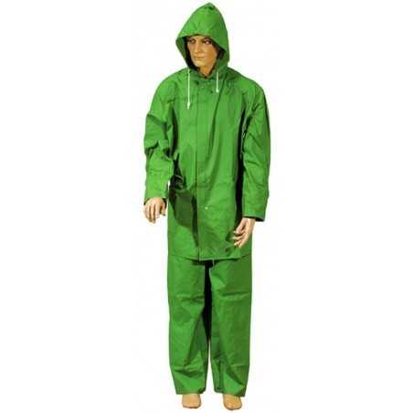 Waterproof Jacket/Trousers 100% Pvc Green Size XL