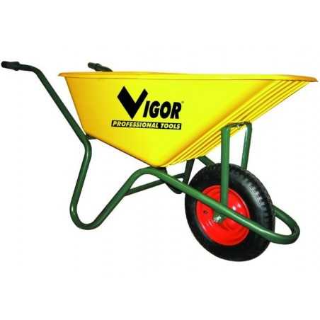 Wheelbarrows Vigor 100-Yellow Yellow Tub Plastic 100 L