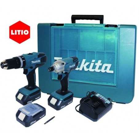 Trapano Makita Batteria Kit Dk1815 Hp457D+Td127D Litio 3Bat